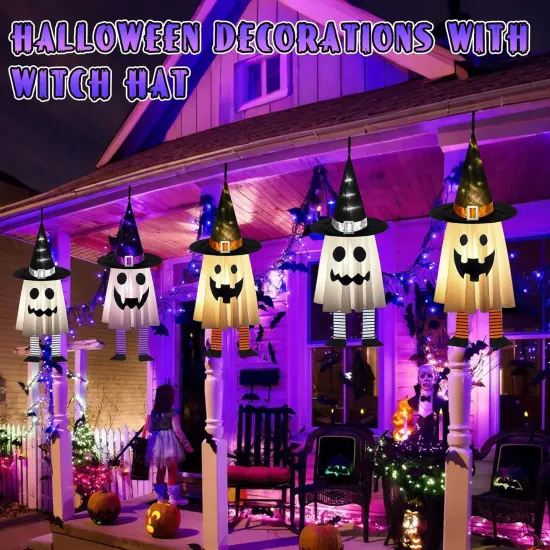 3PCS Halloween Hanging Light up Ghosts {3}