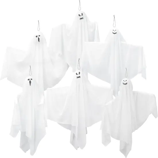 6 Pack Halloween Hanging Ghosts {1}