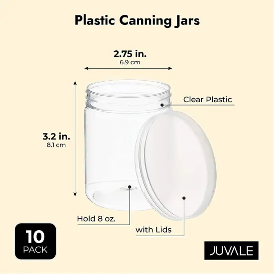 8 oz Storage Containers with Lids for Slime, Plastic Containers for DIY Crafts Storage (10 Pack) {3}