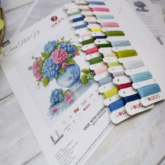 Vase with Hydrangea B7033L Counted Cross-Stitch Kit {5}