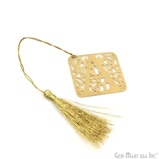 A Alphabet Bookmark With Tassel. Gold Plated Bookmark, Reader Gift, Handmade Bookmark, Page Marker, Aesthetic Gift. 50mm {6}