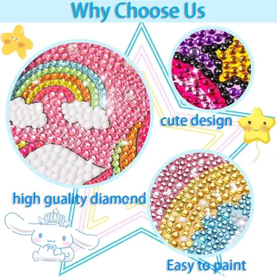 Cute 5D Diamond Art Kits with Wooden Frame,(Big Ear) {3}