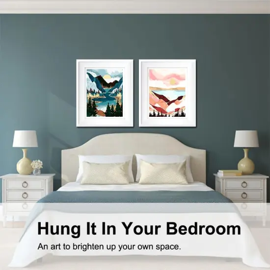 Sunset Lake Mountains Paint by Numbers {2}