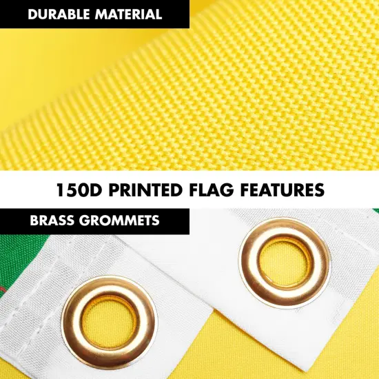 G128 Combo Pack: 6 Ft Twist Free Aluminum Spinning Flagpole (Black) & Republic of the Congo Flag | 3x5 Ft | LiteWeave Pro Series Printed 150D Polyester | Pole with Flag Included {4}