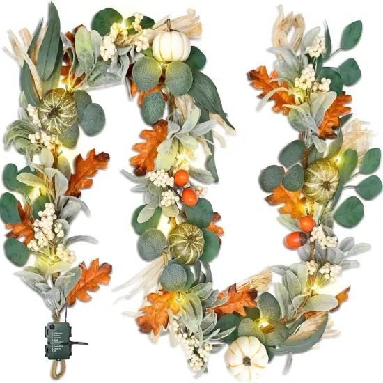 6ft Fall Garland with Lights {1}