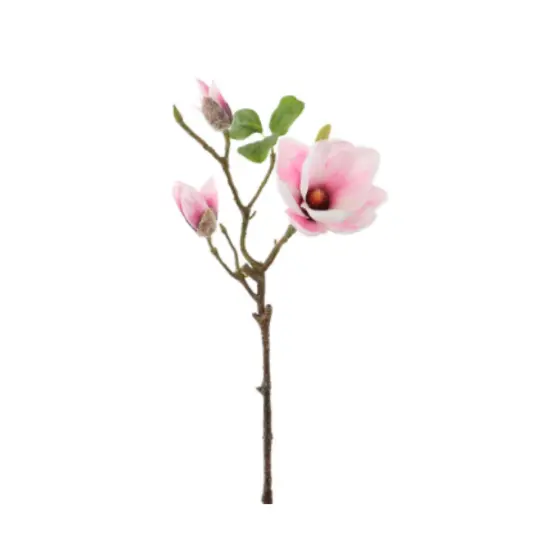 24" Artificial Pink Magnolia Spray &ndash; Realistic Bloom Stem for Arrangements-FSM540 {1}