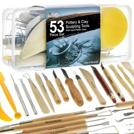 Pottery & Clay Tools Set (53-Piece) - Includes Pottery Tools, Canvas Case for Sculpting, Ceramics, and Easy Storage & Transport {1}