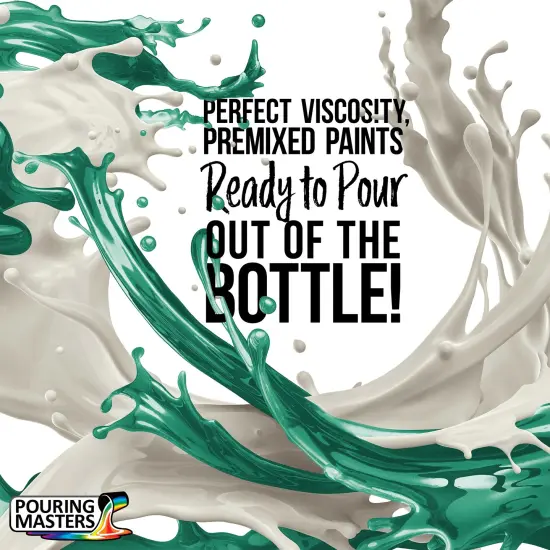 Pouring Masters Aqua Metallic Pearl Ready to Pour Acrylic Pouring Paint - Premium 32-Ounce Pre-Mixed Fluid Acrylic Paint - Fluid Art Supplies for Canvas, Wood, Paper, Tile & Rocks {2}