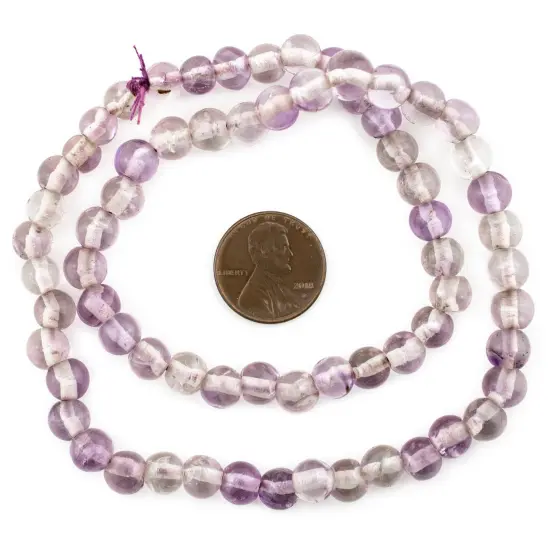 The Bead Chest Pastel Round Amethyst Beads 6-8mm Purple Gemstone 16 Inch Strand {2}