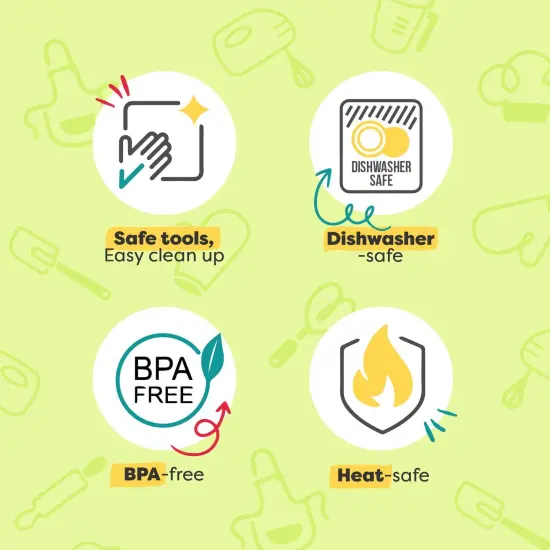 Baketivity Kid Safe Plastic Knives For Real Cooking With Cutting Board, Peeler For Kitchen - Knife Set With Blunt Tip, Dishwasher Safe, BPA Free Kids Knives For Cutting {6}