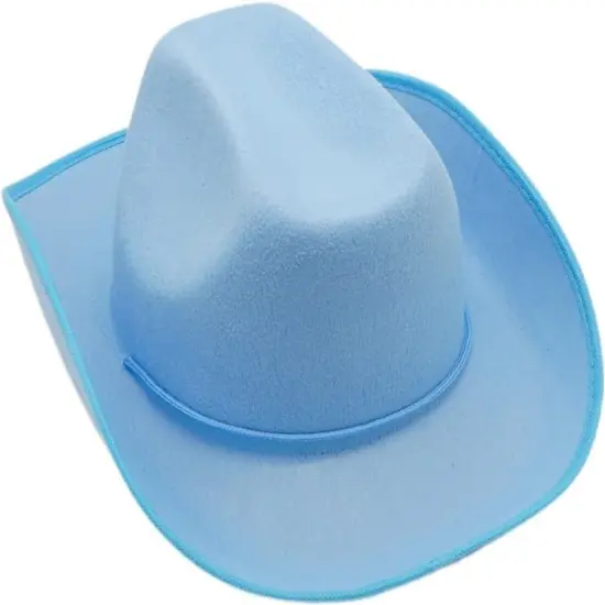 4E&rsquo;s Novelty Light Blue Cowboy Hat with Heart Shaped Glasses for Rodeo Parties, Festivals & Dress Up Costumes {6}