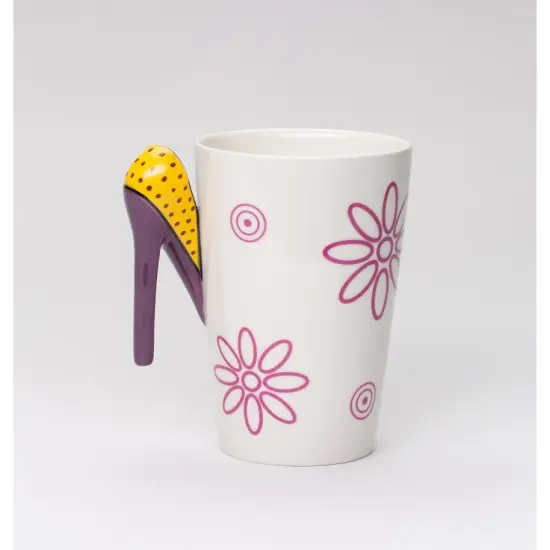 Ceramic Cat Mom Love Mug with High Heel Shoes Handle, Cat Lover Gift, Gift for Her {3}