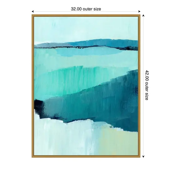 Cyan Reflections II by Annie Warren Framed Canvas Wall Art {4}
