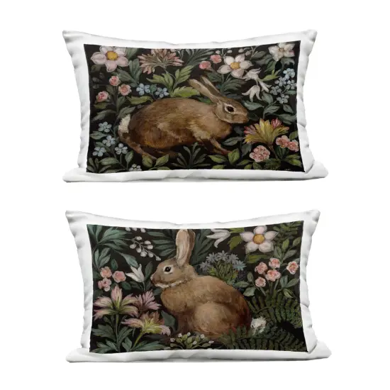 Stupell Industries Flora And Fauna Garden 2 Piece Outdoor Printed Pillow Set design by Julia Purinton, 14 x 7 x 20 {1}