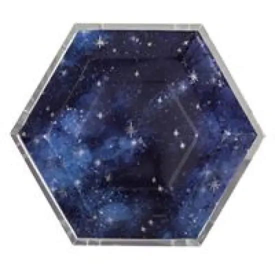 Galaxy Hexagon Shaped 9.25" Dinner Plates 8ct - Foil Stamping {1}