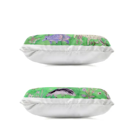 Stupell Industries Quirky Meadow Menagerie Animals 2 Piece Outdoor Printed Pillow Set design by Melissa Wang, 14 x 7 x 20 {3}