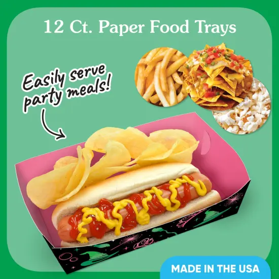 Big Dot of Happiness Witch Party Paper Food Trays, Disposable Food Boats Double-Sided Meal Holders for Nachos, Hot Dogs, French Fries - 12 Ct {4}