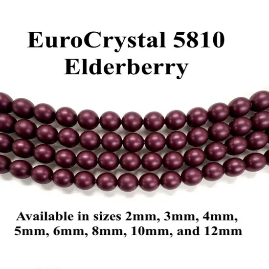 Elderberry EuroCrystal 5810 Round Pearls - 2mm, 3mm, 4mm, 5mm, 6mm, 8mm, 10mm, and 12mm - Strands - Made in Austria {1}