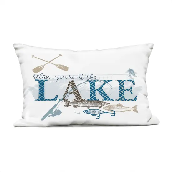 Stupell Industries Always Better Lake Fishing Outdoor Pillow, 14 x 7 x 20 {1}