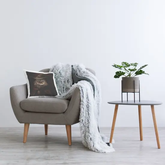 Stupell Industries Whiskered Wizardry Cat Indoor Pillow, 18 x 7 x 18 {2}