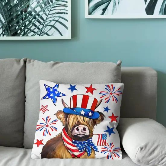 Cow Decorative Throw Pillow Covers for 4th of July Decorations {2}