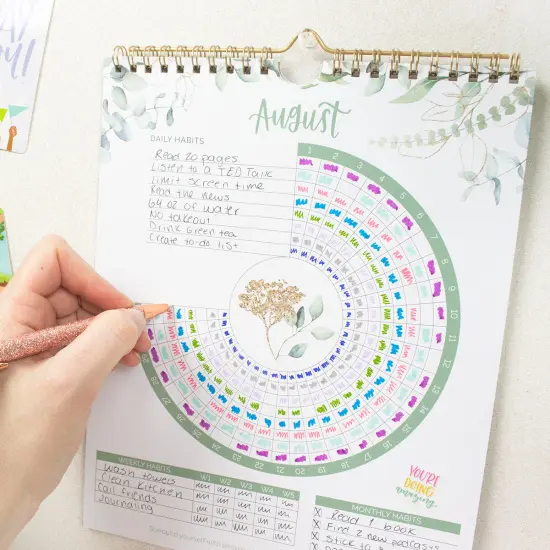 bloom daily planners Habit Tracking Calendar, 8&rdquo; x 10&rdquo;, Greenery {1}