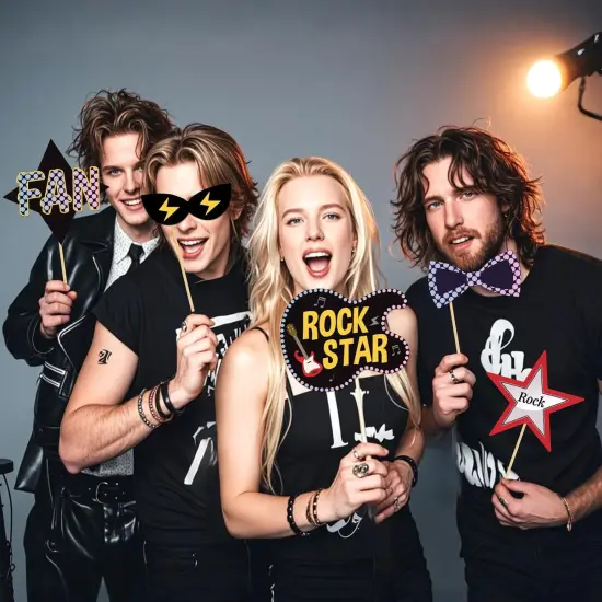 24 PCS Rock and Roll Photo Booth Props {3}