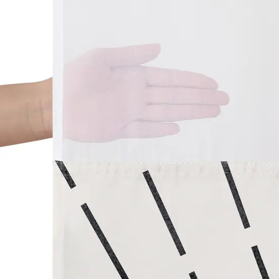 Americanflat 72x75 Hookless Shower Curtain - Abstract Black Bronze Shower Curtain with Sheer Panel, Snap-In Liner, and Grommets - 100% Polyester {5}