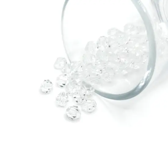 1 or 4 Strands 6x6mm Clear Diamond Bicone Beads, Imitation Crystal, Grade AA {1}