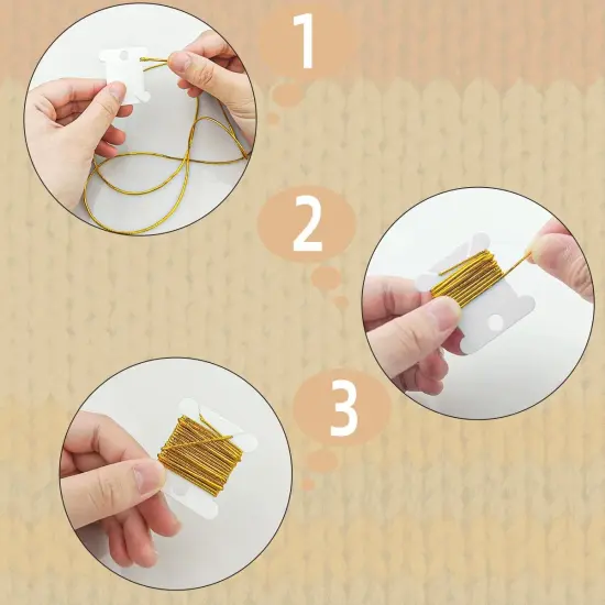 120 Pieces Plastic Floss Bobbins for Cross Stitch Embroidery Cotton Thread Embroidery Floss Cross Stitch Threads Craft DIY Sewing Storage Winding Thread Organizer Holder Embroidery DIY Cards (White) {4}