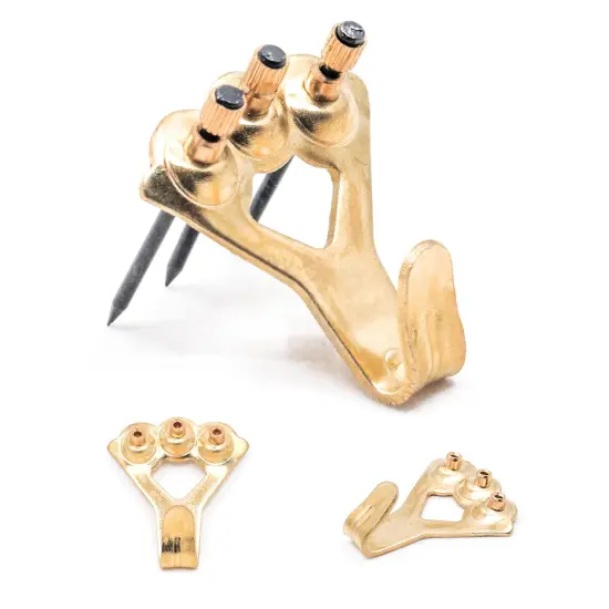 Heavy Duty Picture Frame Hooks Supports Up to 100 lbs - 10 Pack with Nails | Picture Hanging Hooks for Drywall - Mirror Hanging Hardware - Plaster Wall Frame Hangers {3}