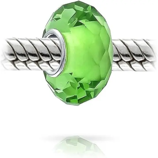 Translucent Solid Color Murano Faceted Glass Charm Bead {2}