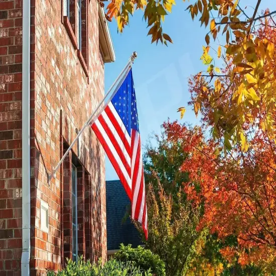 Tangle Free Spinning Flag Pole Aluminum 6FT Two Piece Design Durable Rust Free Silver gray {1}