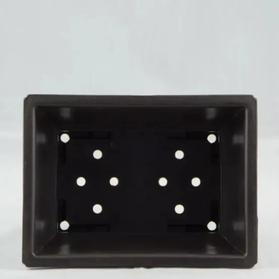 2 Rectangular Plastic Bonsai / Succulent Pots 7.75"x 5.75"x 2.75" - Dark Brown {2}