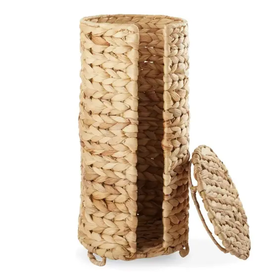 Toilet Paper Roll Holder Stand, Free Standing Bathroom Tissue Storage Basket Espresso {2}