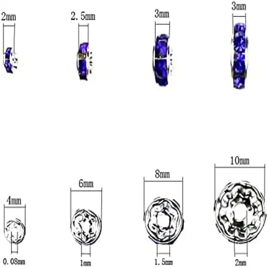 Rondelle Spacer Beads Round Crystal Czech Rhinestone for Bracelets Necklaces Jewelry Making Accessories {3}