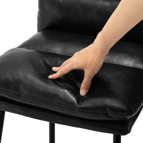 Set of 2/4 Modern Thick Leatherette Bar Stool with Metal Legs {6}