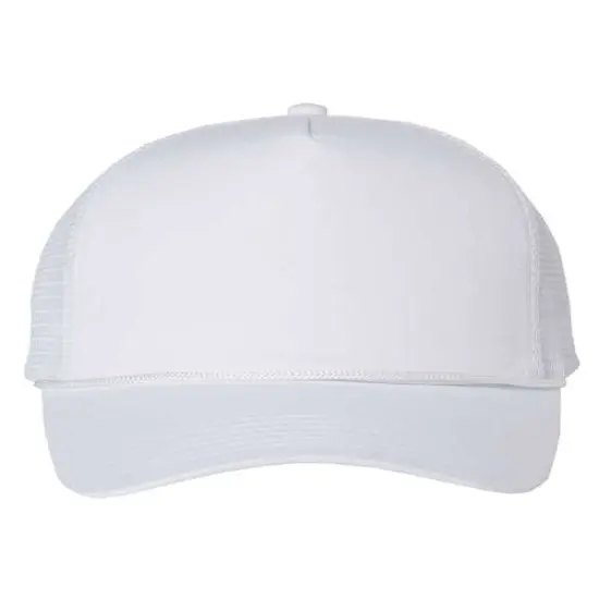 Valucap&reg; Five Panel Trucker Cap White {1}