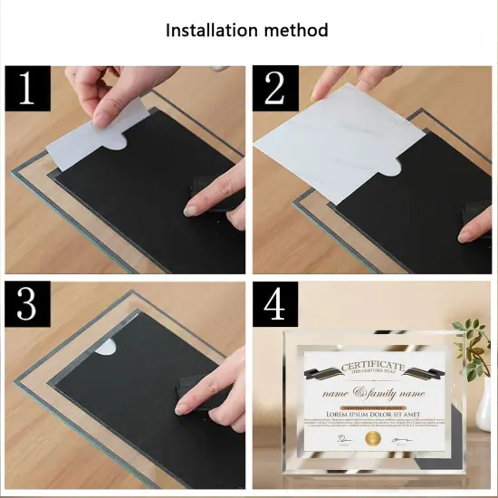 LUCKYLIFE 8.5x11 Picture Frame Glass Certificate Document Frame for Tabletop Display, 1 Pack {2}