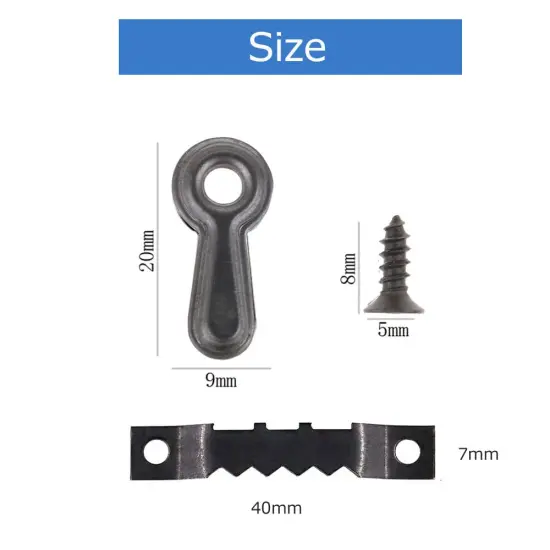 Amerlery 100 Pieces Frame Picture Turn Buttons and 25 Pieces Sawtooth Picture Frame Hanging Hangers Double Hole with 150 Pieces Screws for Hanging Pictures, Photos, Drawing {5}