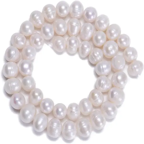 Natural Freshwater White Pearl Round Beads 15" 4mm 6mm 8mm 9mm 10mm 11mm 12mm (8-9mm) {1}