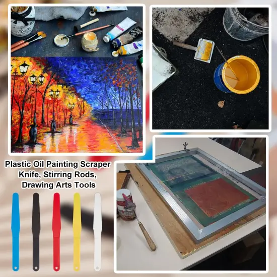 5PCS Screen Printing Spatula 1.2&rdquo; Width Plastic Spatulas Ink Scoop Screen Printing Shovel Silk Screen Printing Shovel Goop Scoop Ink Spatula 5 Colors for Silk Printing {3}