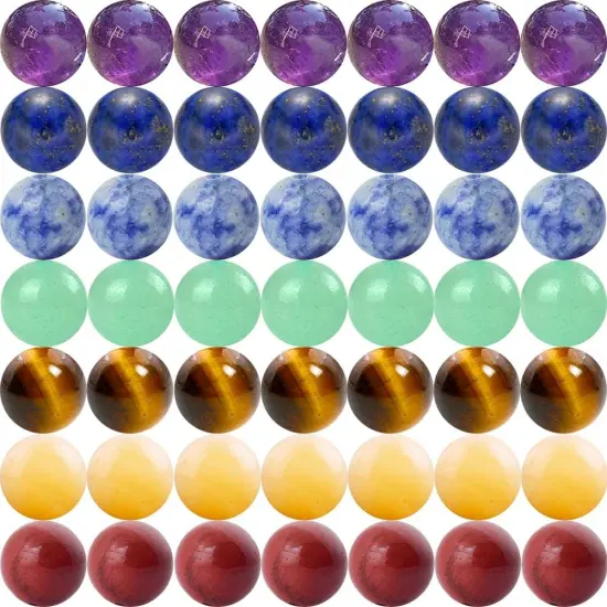 7 Chakra Natural Stone Beads Mixed 100pcs 10mm Round Genuine Real Stone Beading Loose Gemstone Amethyse Color DIY Smooth Beads for Bracelet Necklace Earrings Jewelry Making (7 Chakra Stone, 10mm) {1}