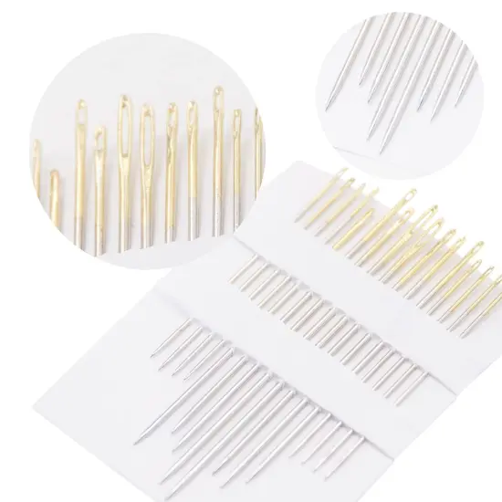 4 Pieces Embroidery Hoop Ring Plastic Cross Stitch Hoops Set Imitated Wood Display Frame Circle and Oval Embroidery Kits for Art Craft Sewing and Hanging,With 16pcs Gold Eye Sewing Needles {2}