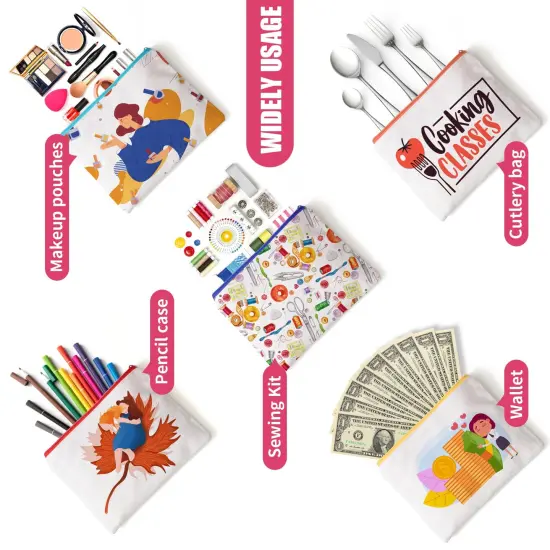 10 Pack Sublimation Blanks Canvas Tote bag, Reusable Large Grocery Bags DIY Heat Transfer Cosmetic Makeup Bags Shopping Bags with Customized Color for DIY, Advertising, Christmas Craft Present {3}