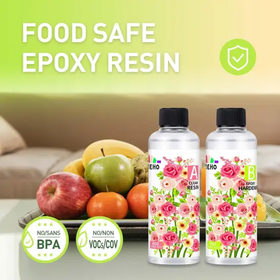 Epoxy Resin, Crystal Clear Art Casting Resin and Hardener Hard No Yellowing Resina Epoxica Transparente Perfect for Jewelry Making, DIY, Molds, Crafts 16oz(1:1) {5}