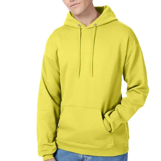Hanes Men's Ecosmart Fleece Hooded Sweatshirt, Pullover Casual Hoodies Assorted Color Yellow {1}