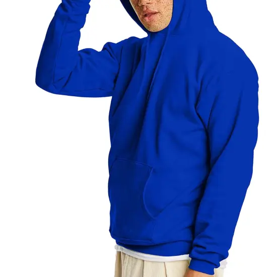 Hanes Men's Ecosmart Fleece Hooded Sweatshirt, Pullover Casual Hoodies Assorted Color Athletic royal {2}