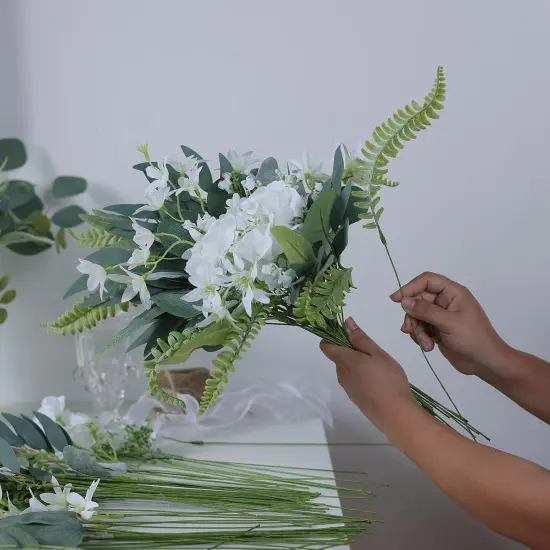 Artificial Greenery Stems Box Set(Pack of 85pcs) with 8 Kinds of Faux Plants and Fake Flowers {3}