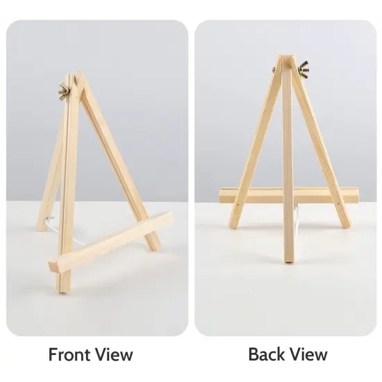 6PCS Wood Easels, 9 Inches Tabletop Easels, Tripod, Painting Party Easel, Kids Student Tabletop Easels for Painting, Art Craft Painting Easel Stand for Artist Adults Students {6}